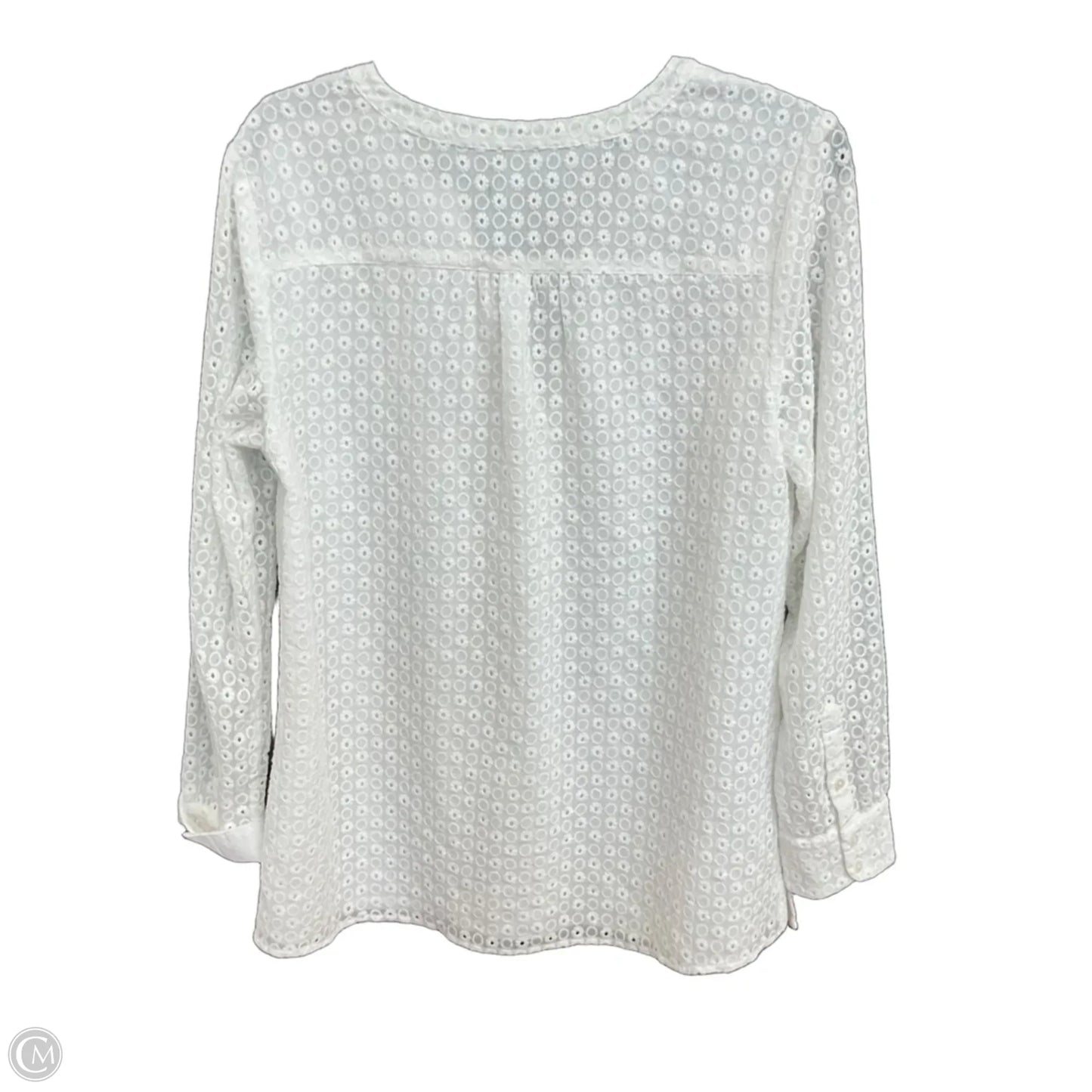Top Long Sleeve By Talbots In White, Size: M