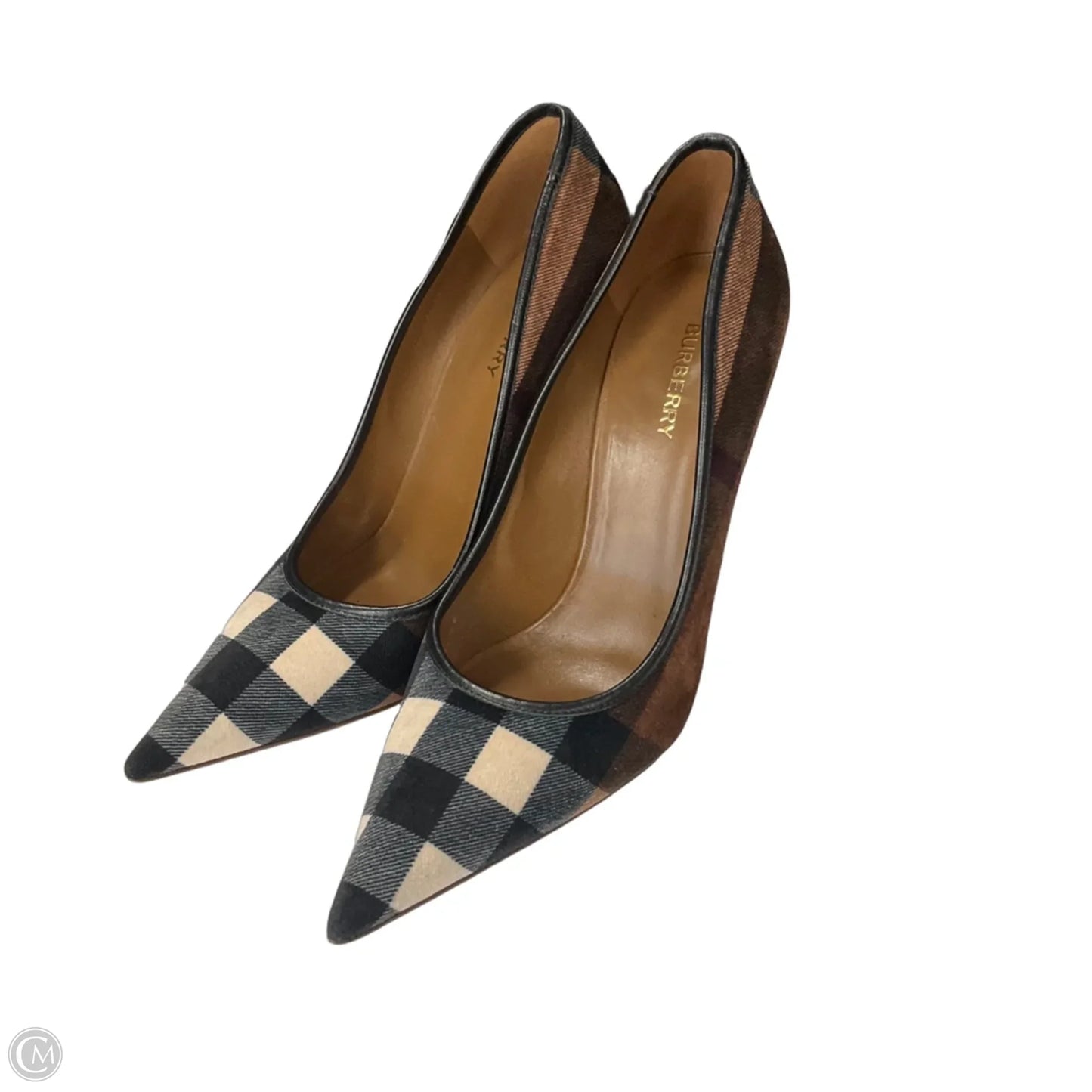 Shoes Luxury Designer By Burberry In Plaid Pattern, Size: 10