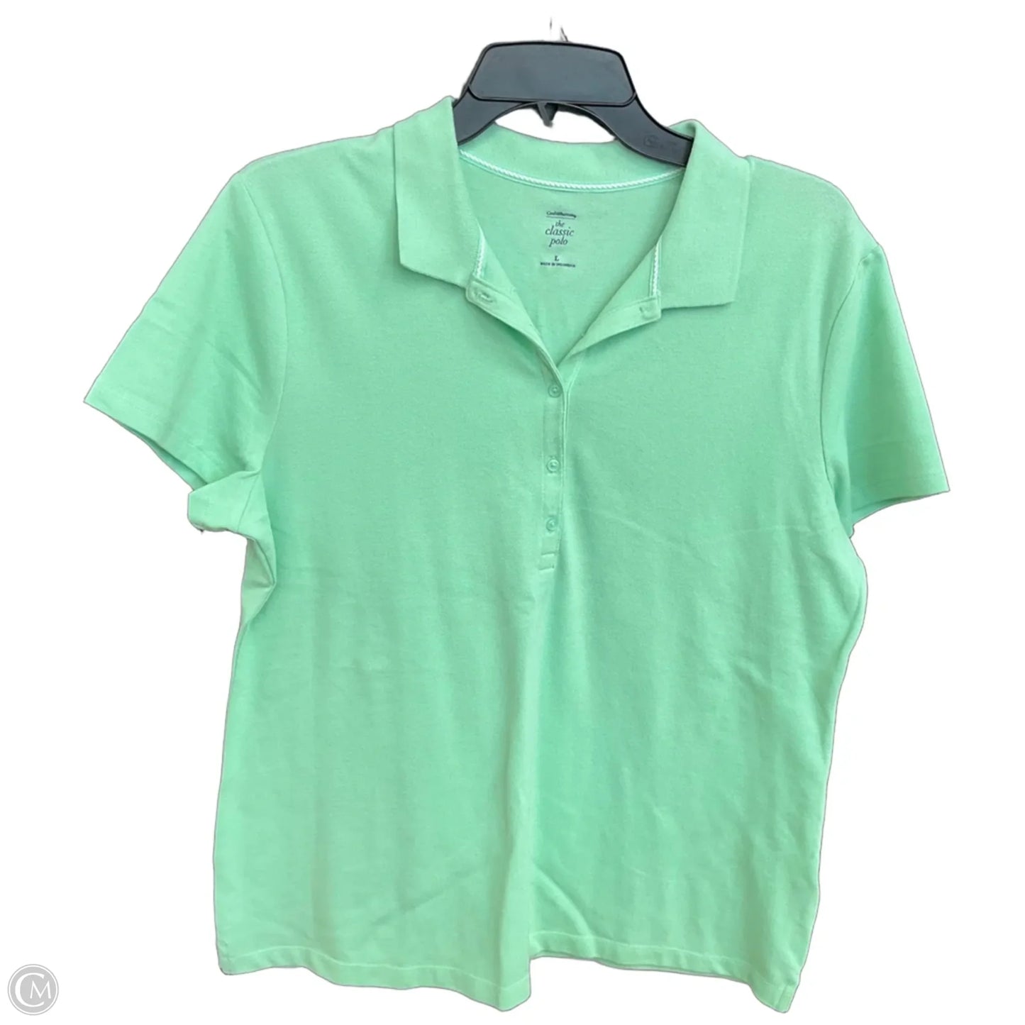 Top Short Sleeve By Croft And Barrow In Green, Size: L