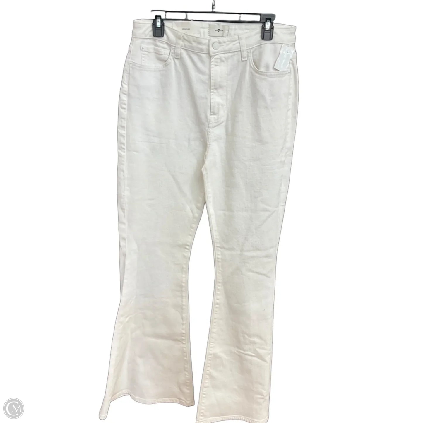 Jeans Flared By 7 For All Mankind In White, Size: 12
