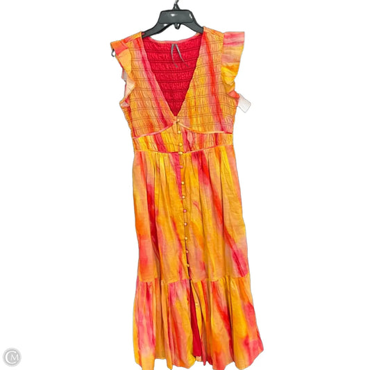 Dress Casual Maxi By Anthropologie In Orange & Yellow, Size: Xs