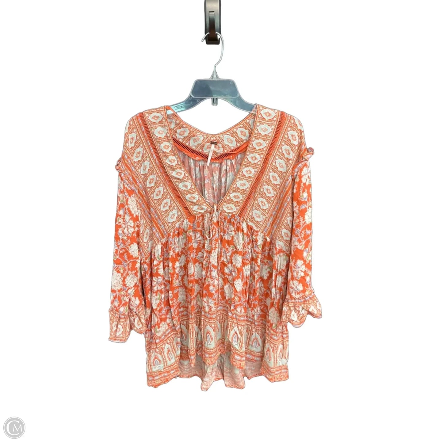 Tunic 3/4 Sleeve By Free People In Paisley Print, Size: L