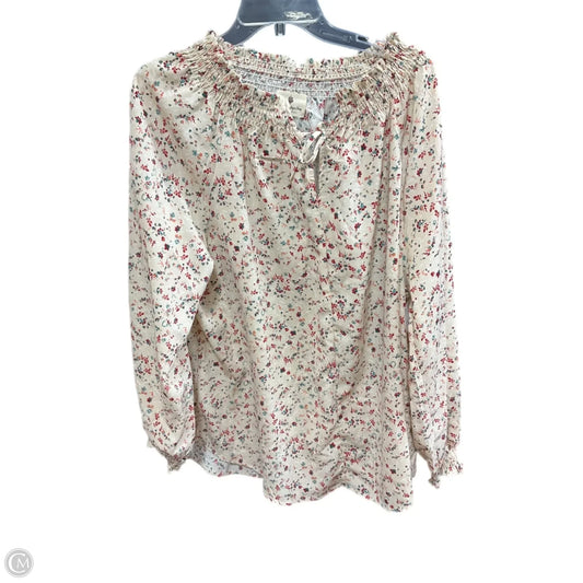 Top Long Sleeve By Cmc In Floral Print, Size: L