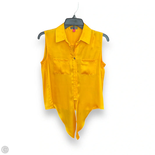 Blouse Sleeveless By Vince Camuto In Yellow, Size: Xs