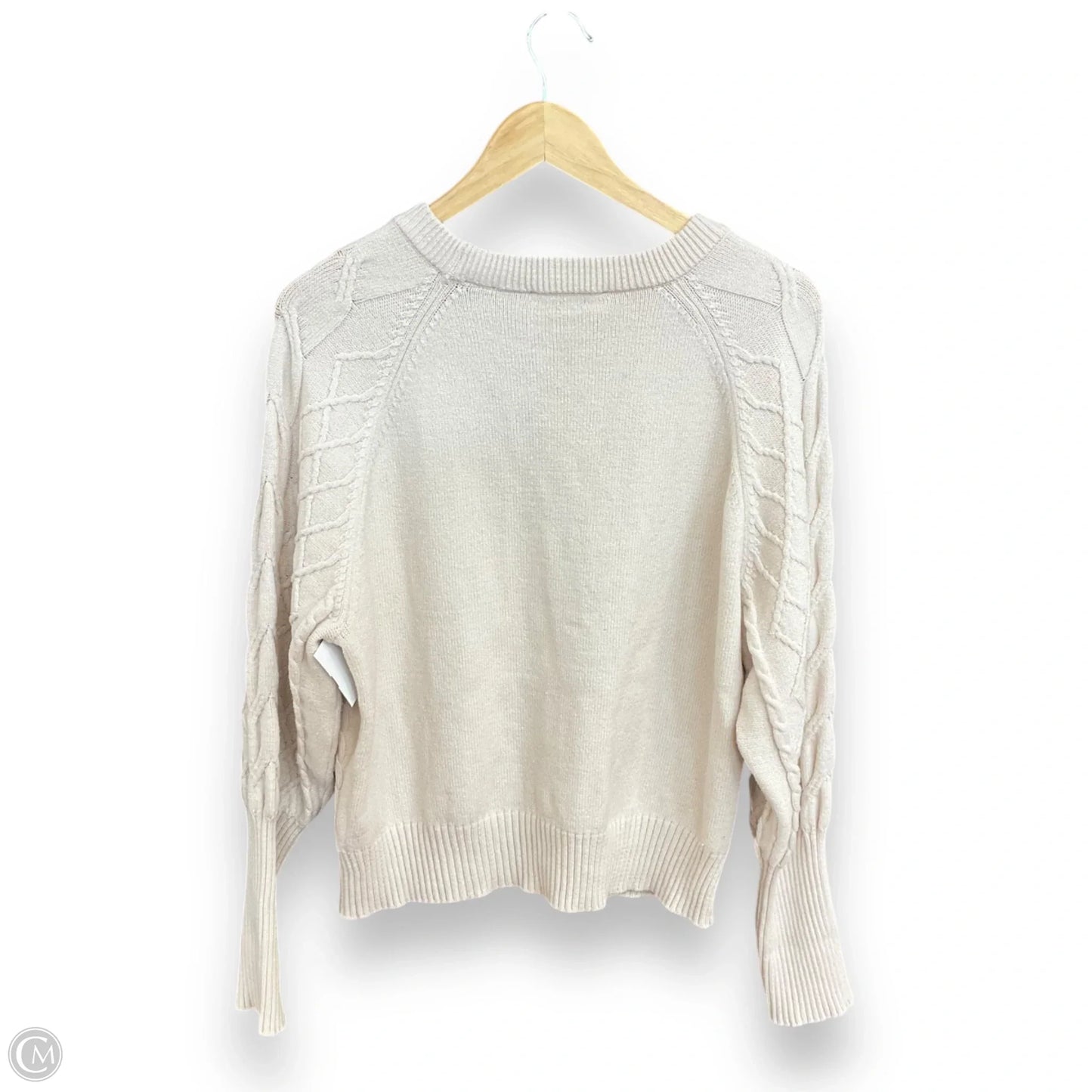 Sweater By Tahari By Arthur Levine In Beige, Size: L