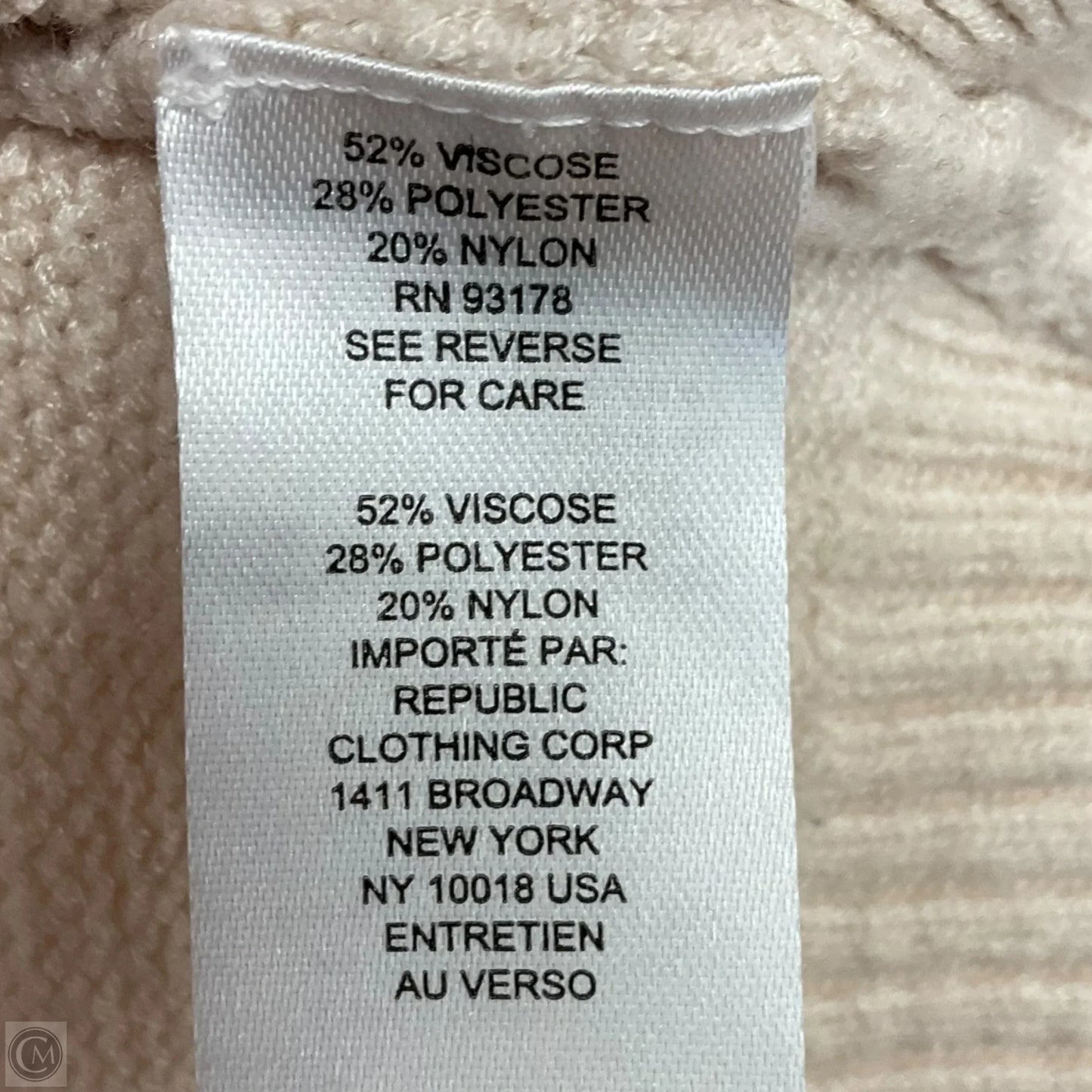 Sweater By Tahari By Arthur Levine In Beige, Size: L