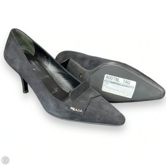 Shoes Luxury Designer By Prada In Black, Size: 6.5