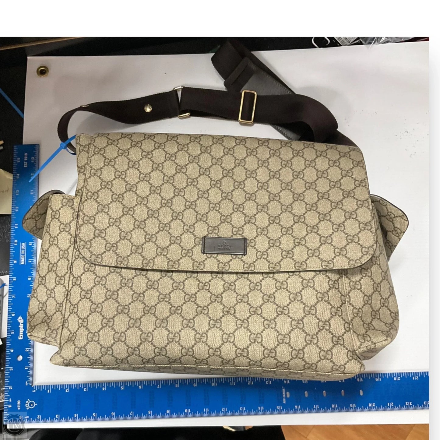 Diaper Bag Luxury Designer By Gucci, Size: Large