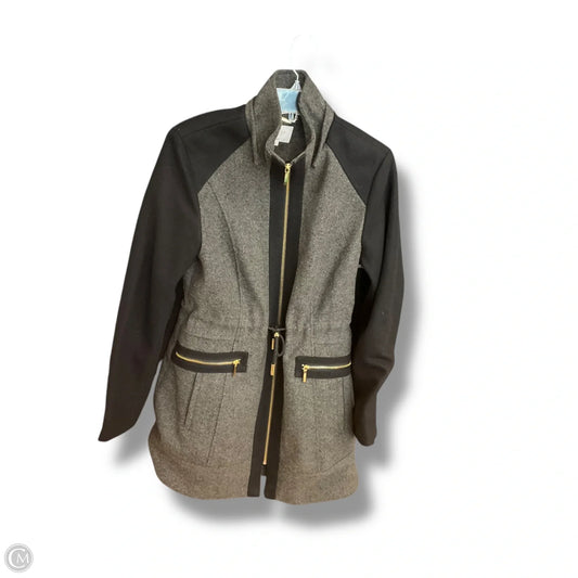 Coat Wool By Laundry In Black & Grey, Size: M