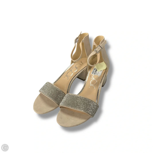 Sandals Heels Block By Sugar In Beige, Size: 10