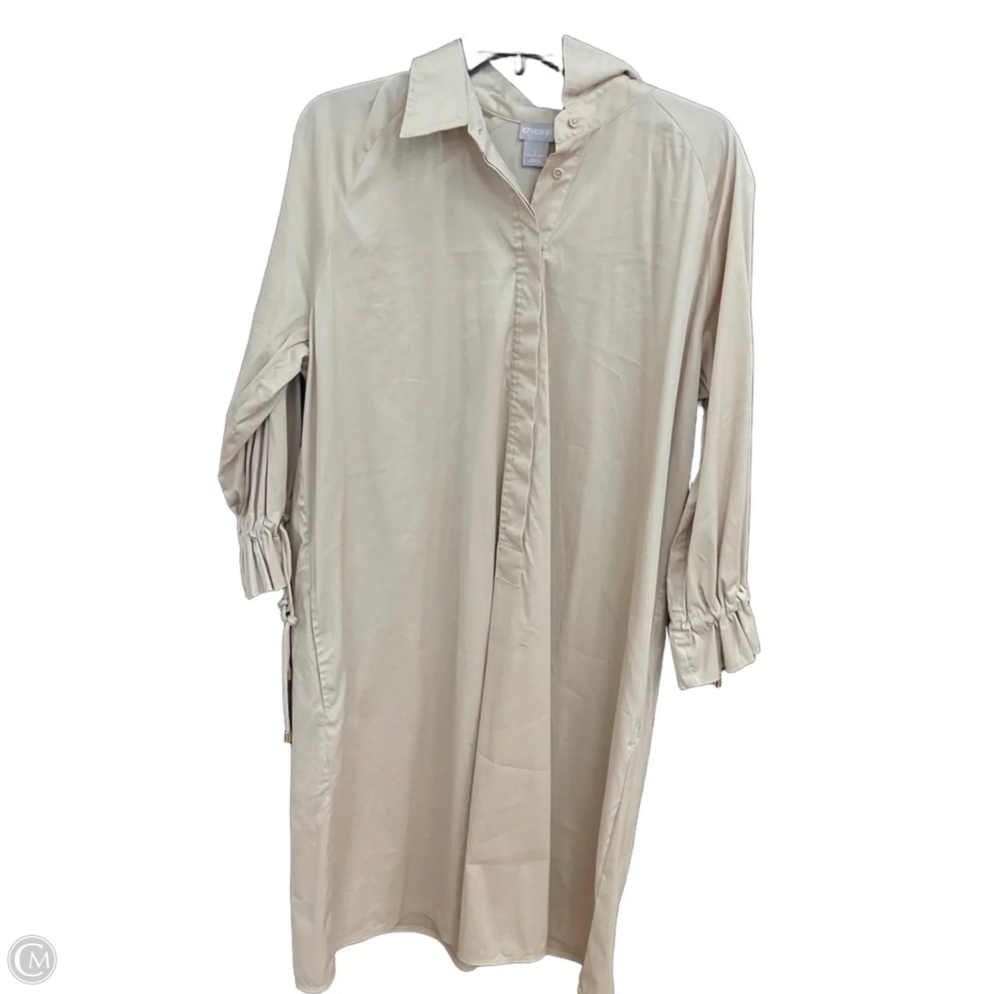 Dress Casual Midi By Chicos In Tan, Size: L
