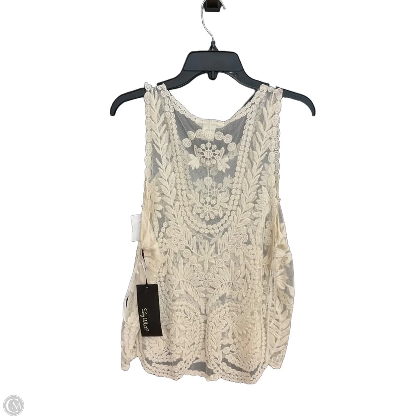 Top Short Sleeve By Say What In Cream, Size: L