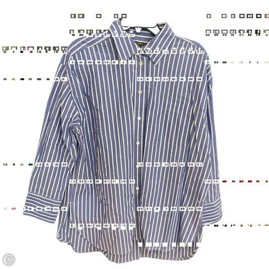 Blouse Long Sleeve By Banana Republic In Striped Pattern, Size: L