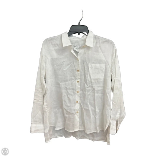 Blouse Long Sleeve By J. Jill In White, Size: Sp