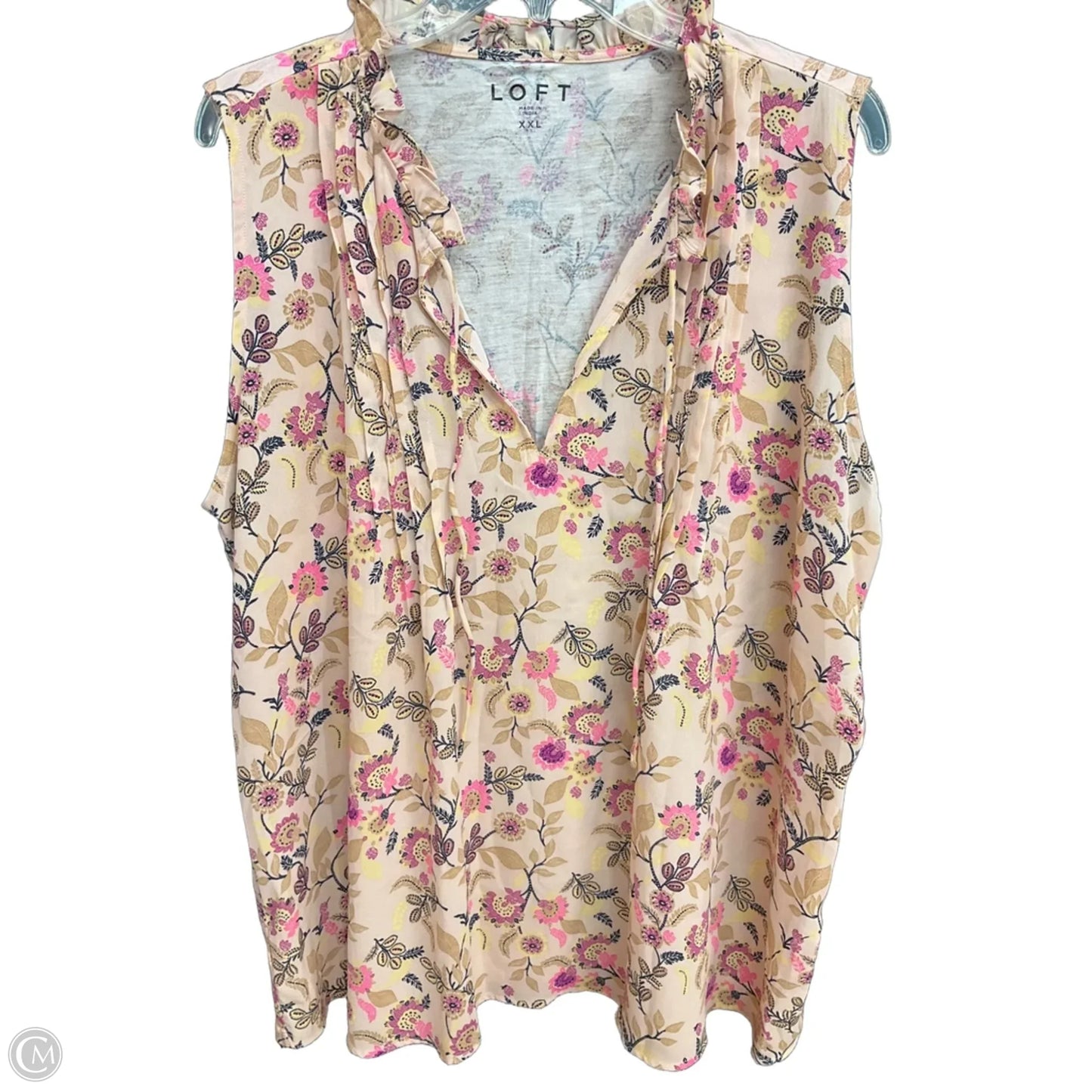 Top Sleeveless By Loft In Pink, Size: Xxl