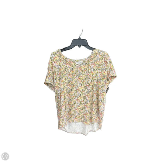 Top Short Sleeve By Loft In Floral Print, Size: L