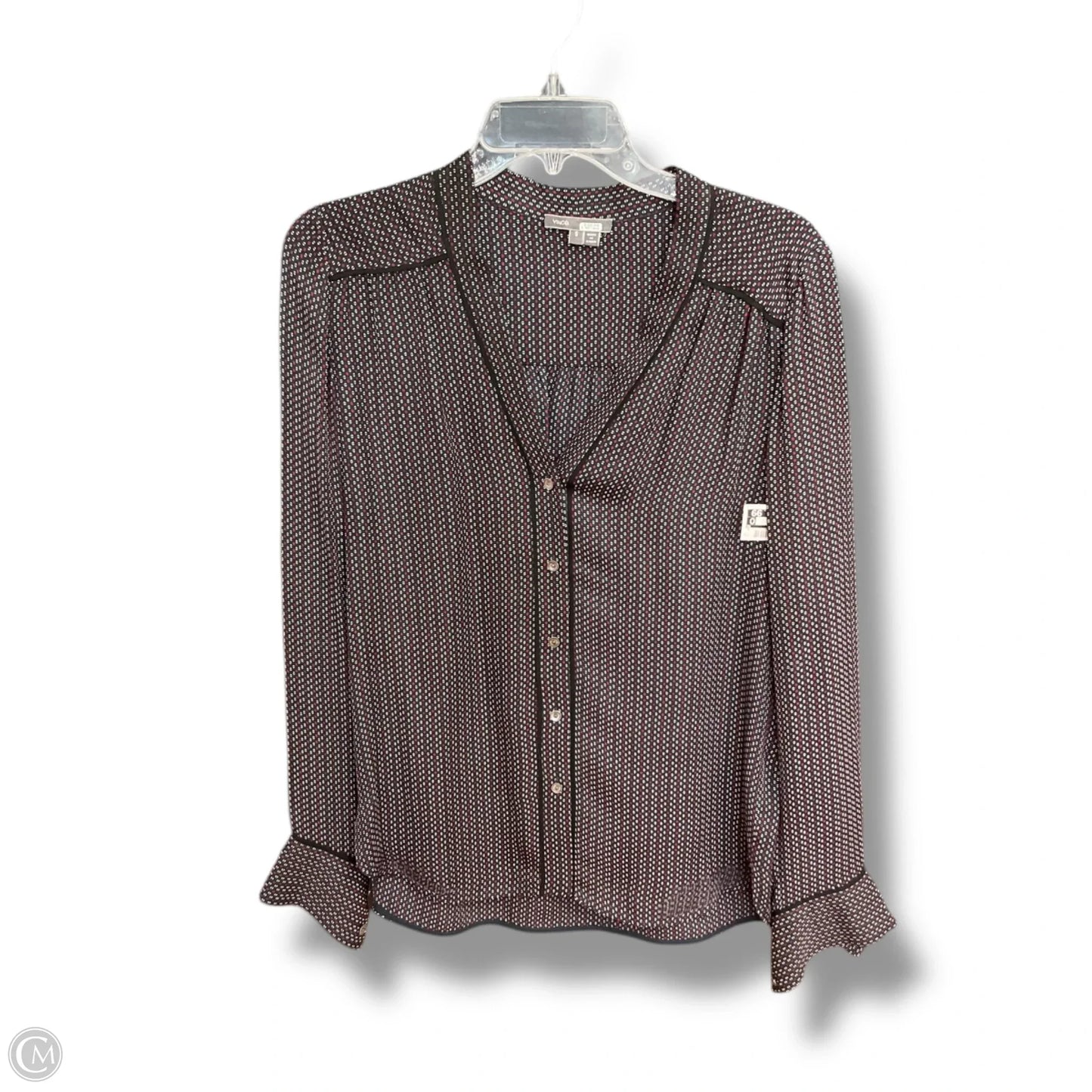 Blouse Long Sleeve By Vince In Multi-colored, Size: S