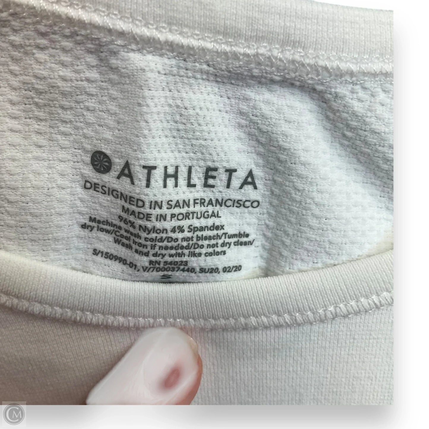 Athletic Top Short Sleeve By Athleta In White, Size: S
