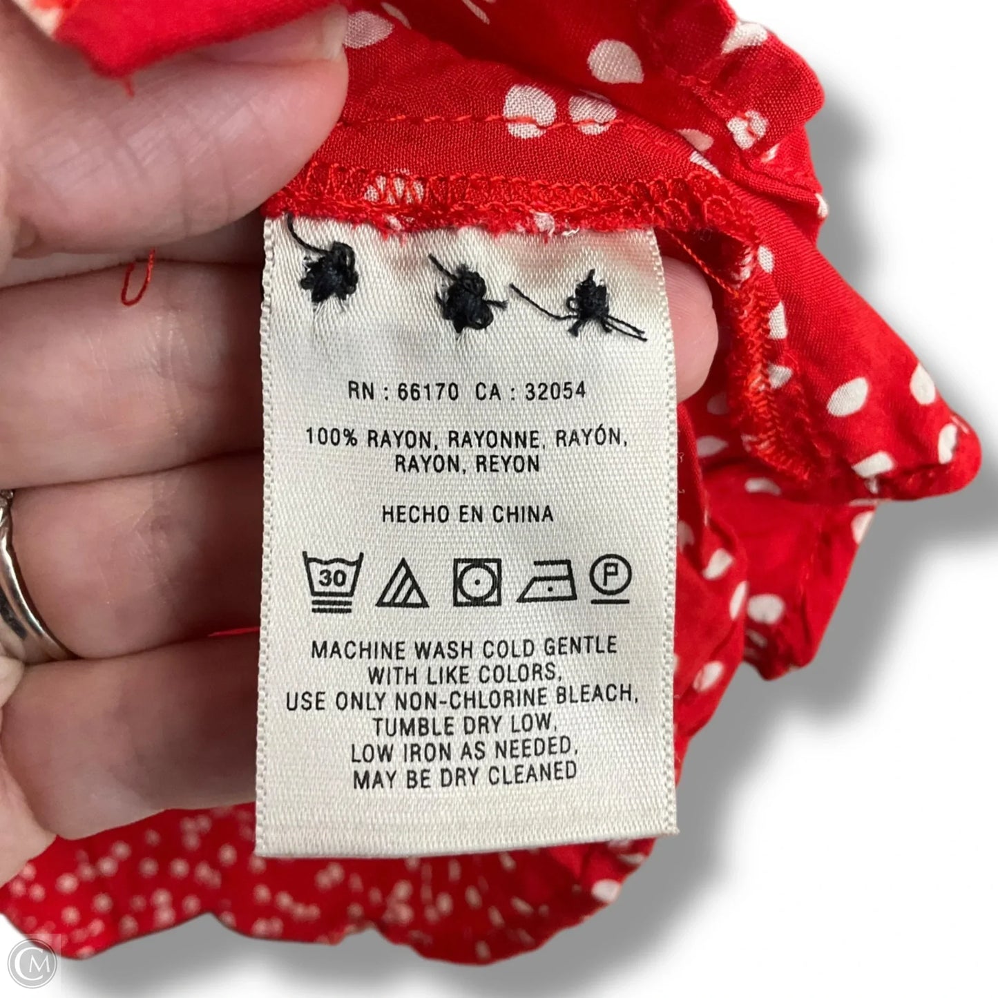 Blouse Long Sleeve By Maeve In Blue Red & White, Size: S