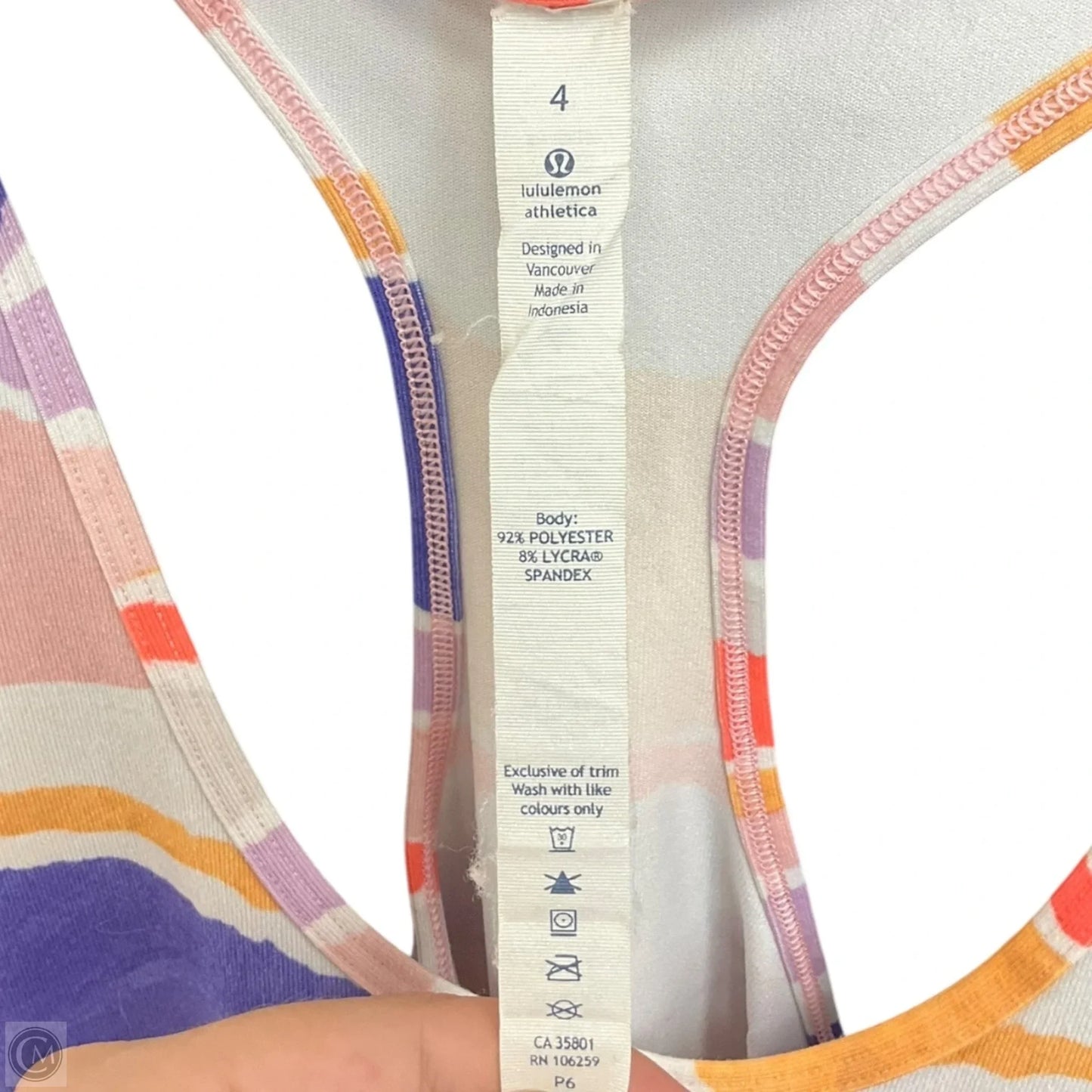 Athletic Tank Top By Lululemon In Multi-colored, Size: 4