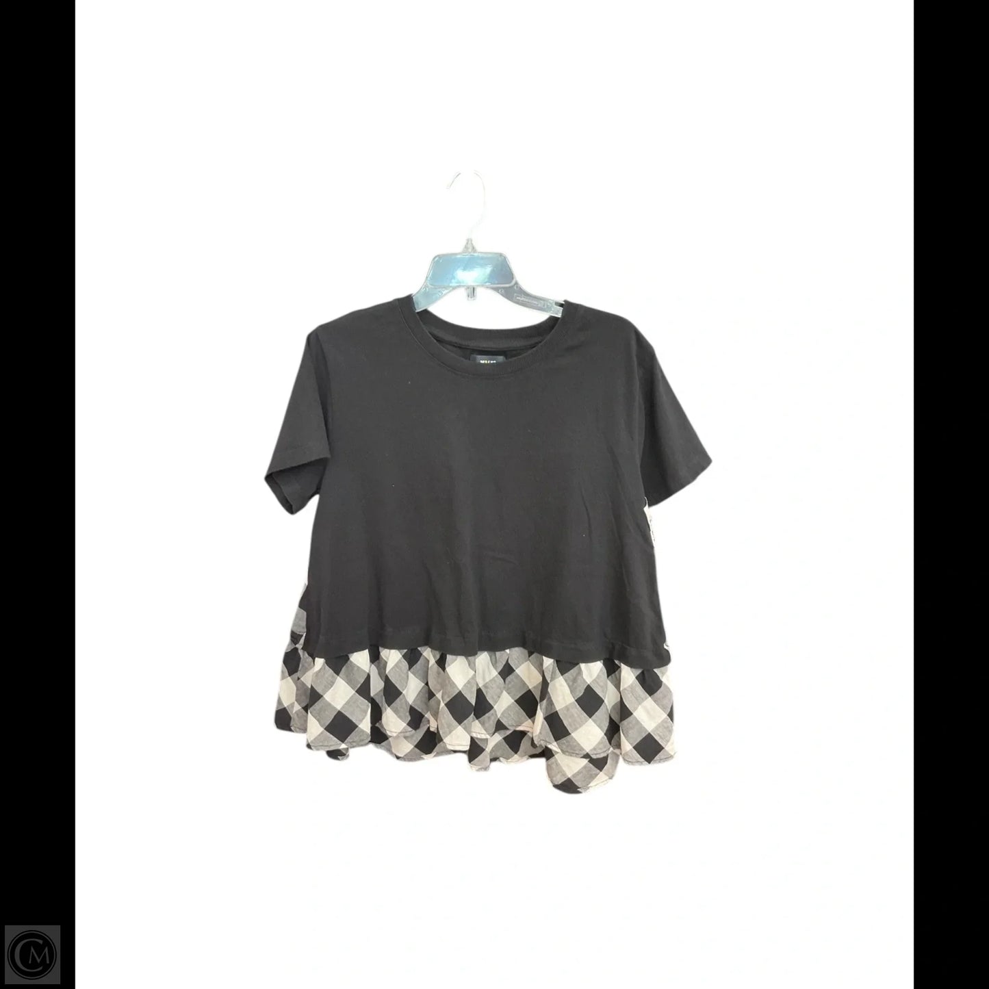 Top Short Sleeve By Maeve In Black & White, Size: M