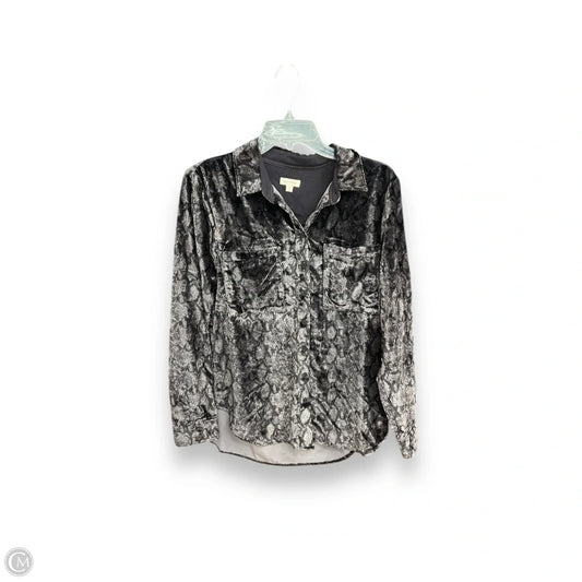 Blouse Long Sleeve By Pilcro In Grey, Size: S