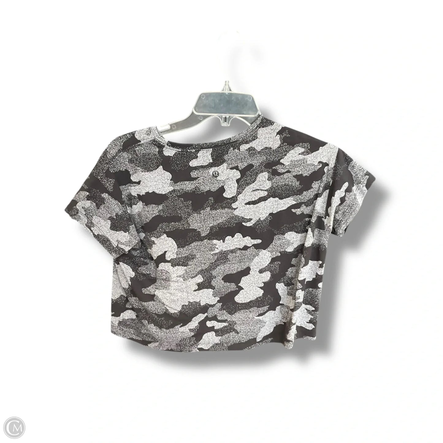 Athletic Top Short Sleeve By Lululemon In Grey, Size: S