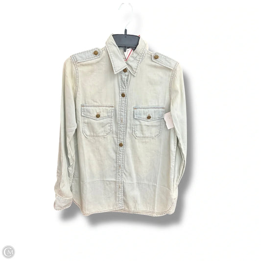 Blouse Long Sleeve By Current/elliott In Blue Denim, Size: Xs