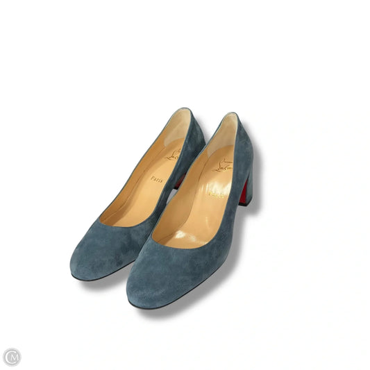 Shoes Luxury Designer By Christian Louboutin In Blue, Size: 8.5