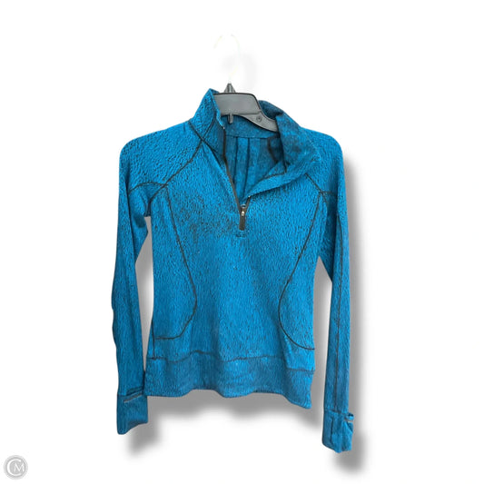 Athletic Top Long Sleeve Collar By Lululemon In Blue, Size: 4