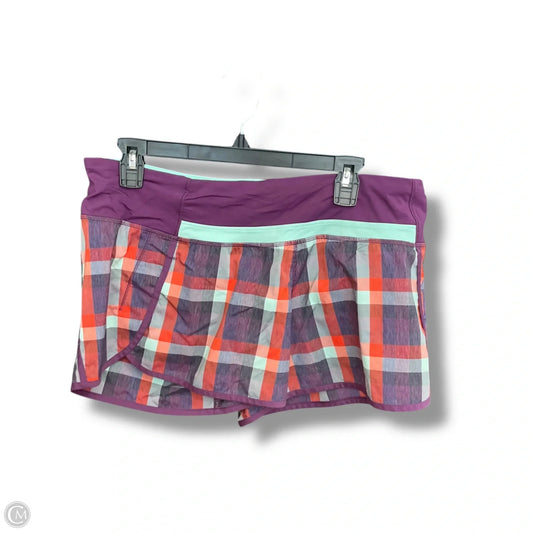 Athletic Shorts By Lululemon In Plaid Pattern, Size: 10