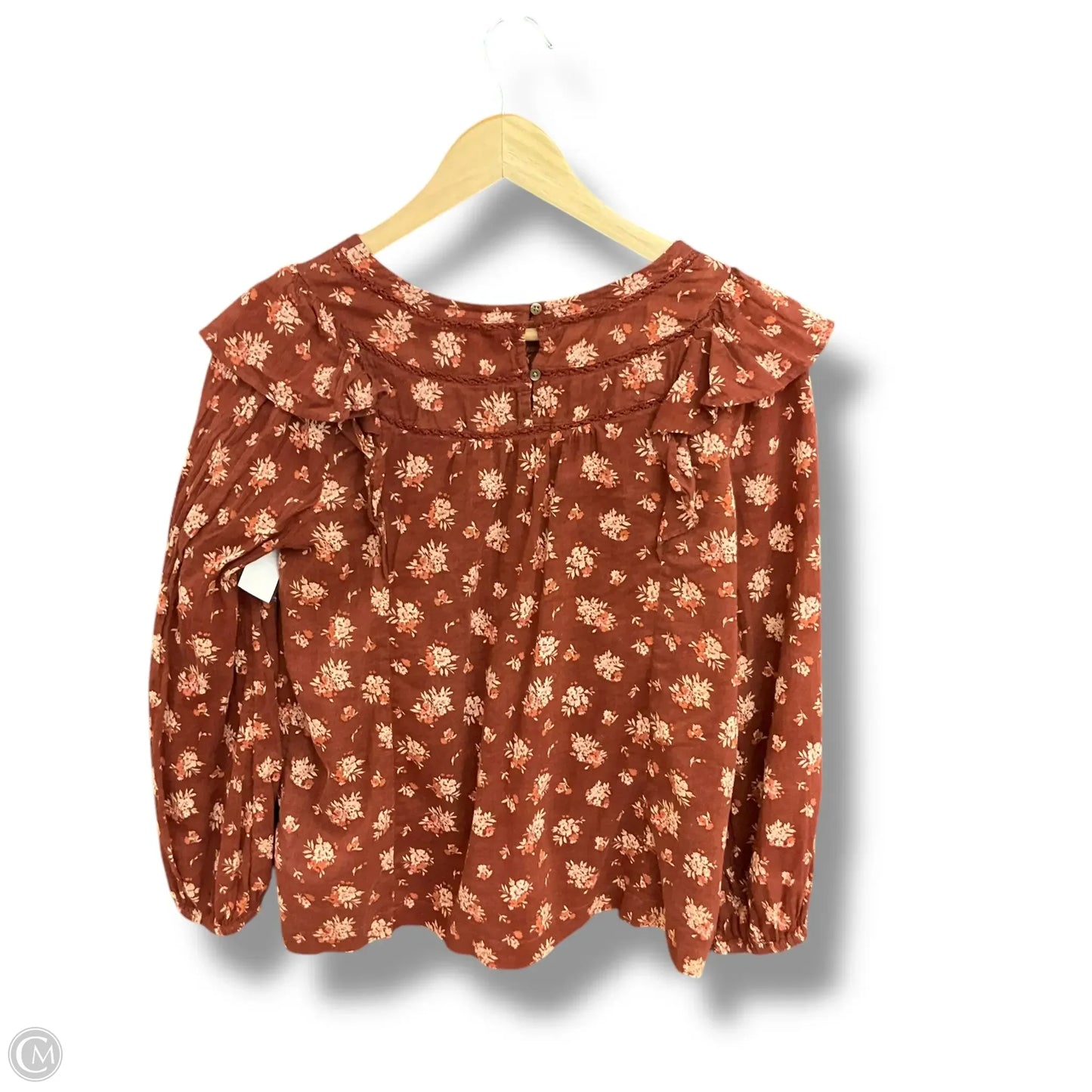 Top Long Sleeve By Madewell In Floral Print, Size: Xs