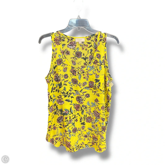Top Sleeveless By Loft In Floral Print, Size: M