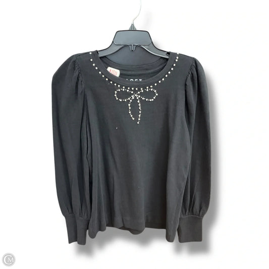 Top Long Sleeve By Loft In Black & Silver, Size: M