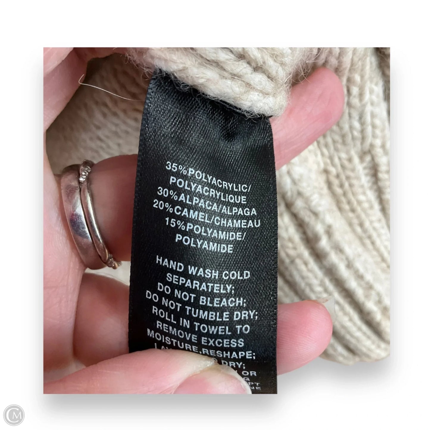 Sweater Cardigan Designer By Lafayette 148 In Beige, Size: L