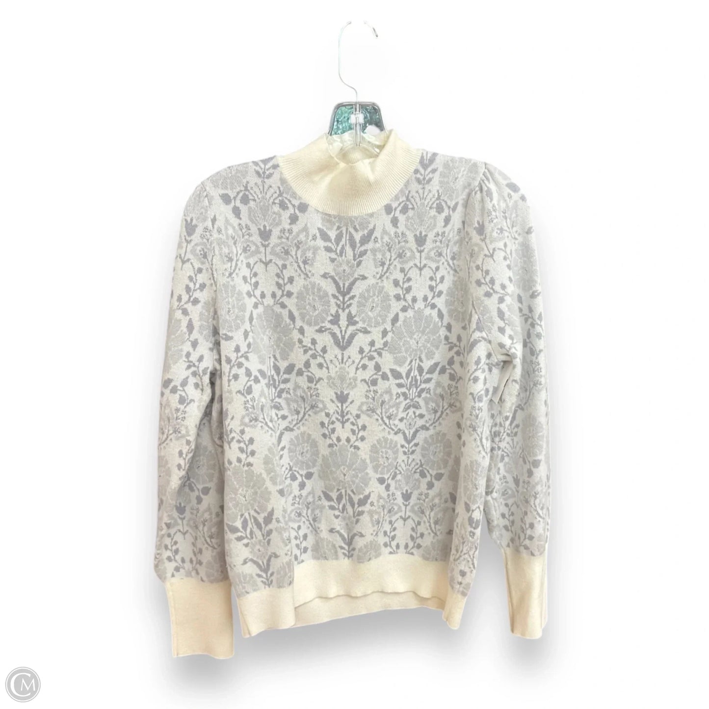 Sweater By Ann Taylor In Silver, Size: L