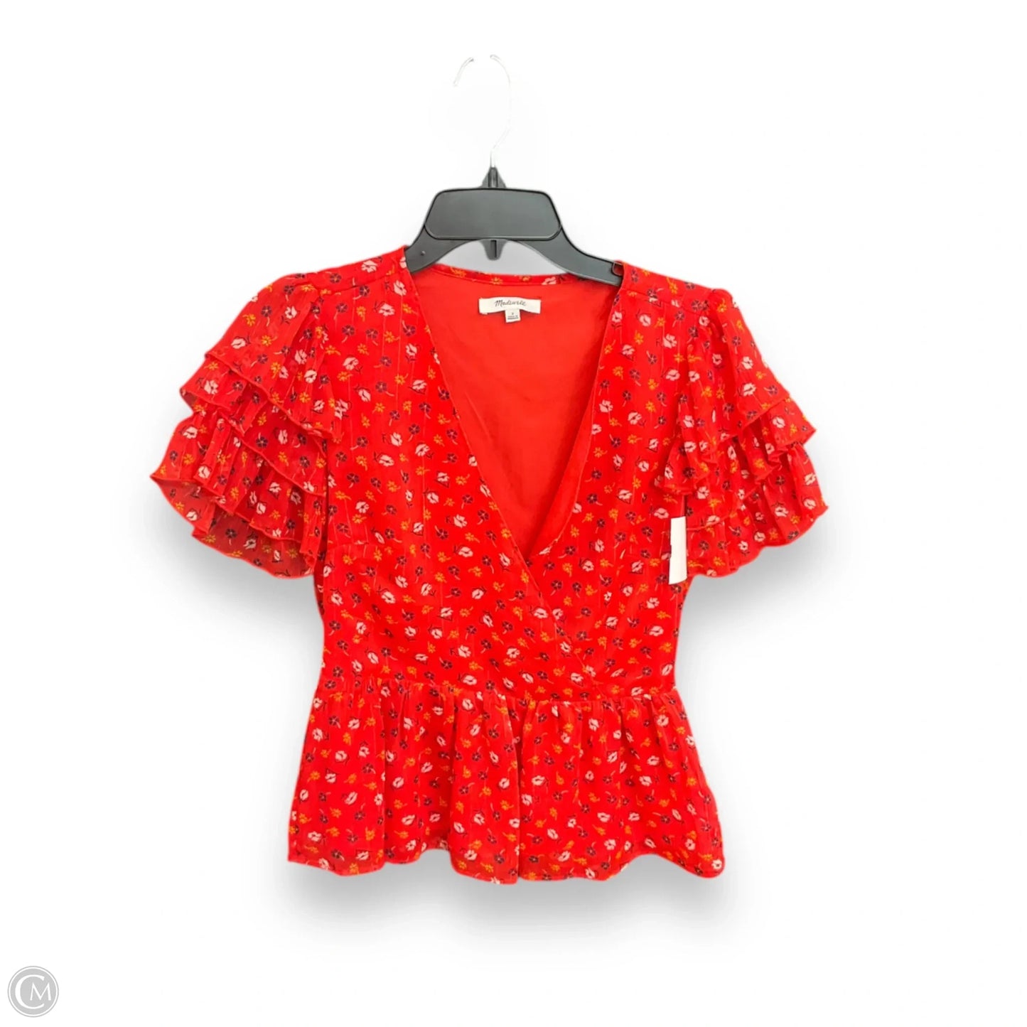 Top 3/4 Sleeve By Madewell In Red, Size: Xs