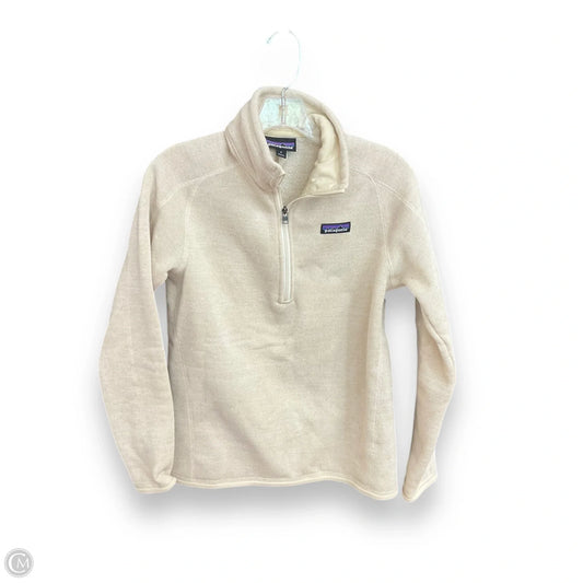 Athletic Top Long Sleeve Collar By Patagonia In Beige, Size: S