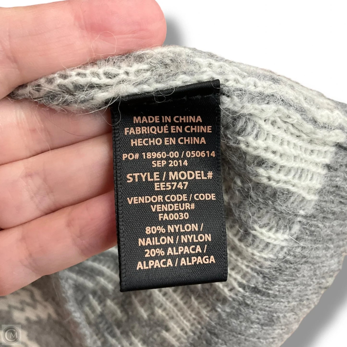 Sweater By Ella Moss In Grey & White, Size: S