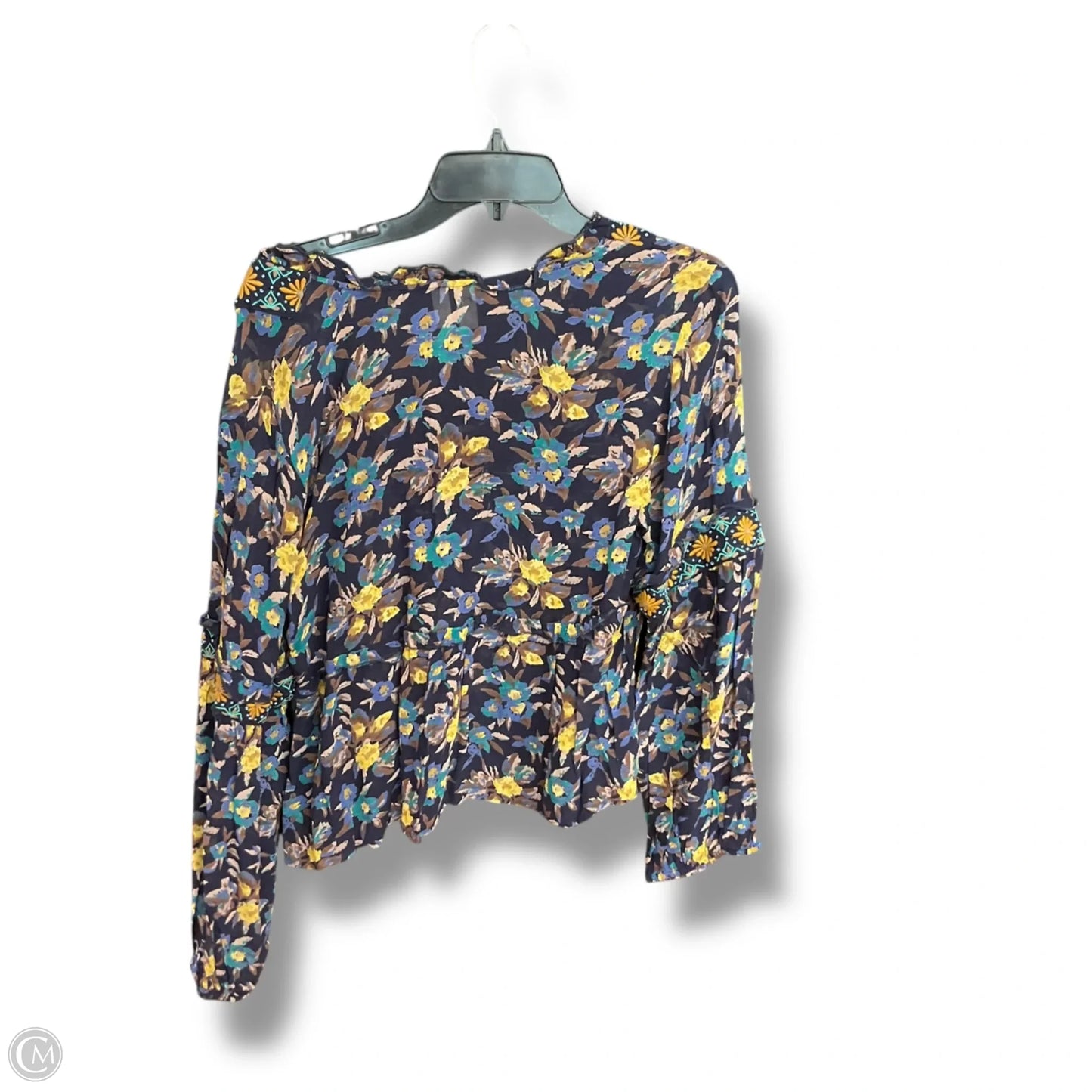 Top 3/4 Sleeve By Anthropologie In Floral Print, Size: M