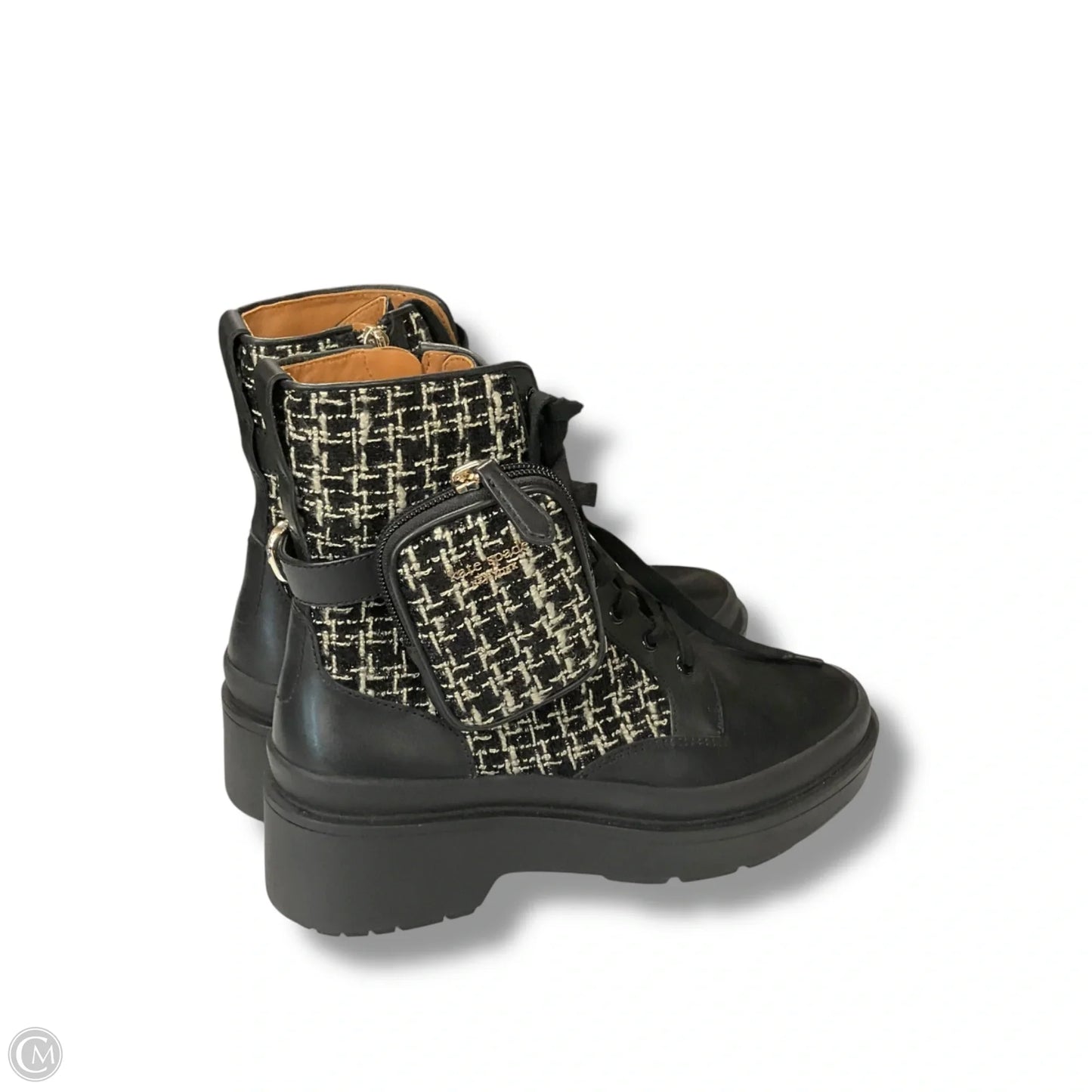 Boots Designer By Kate Spade In Black & Cream, Size: 9