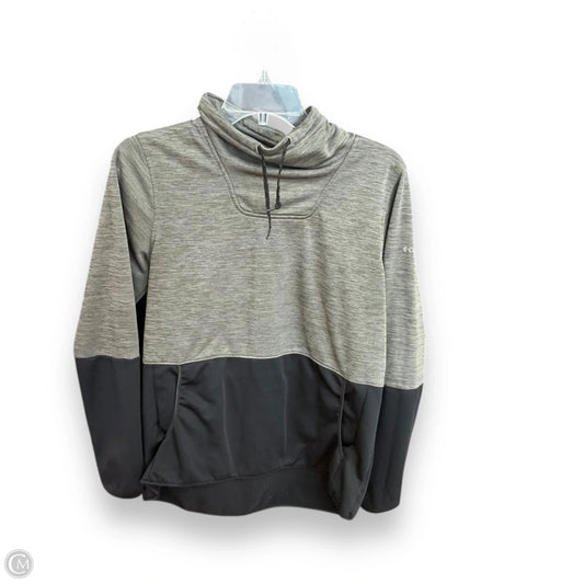 Athletic Top Long Sleeve Collar By Columbia In Black & Grey, Size: M
