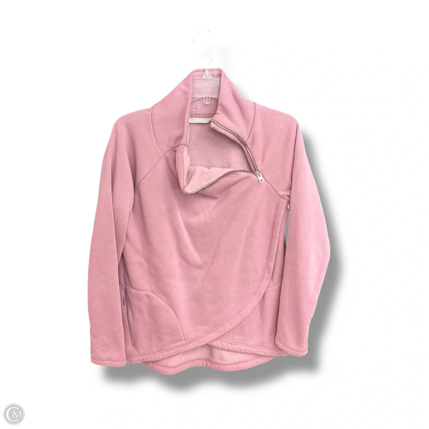 Athletic Top Long Sleeve Collar By Athleta In Pink, Size: S