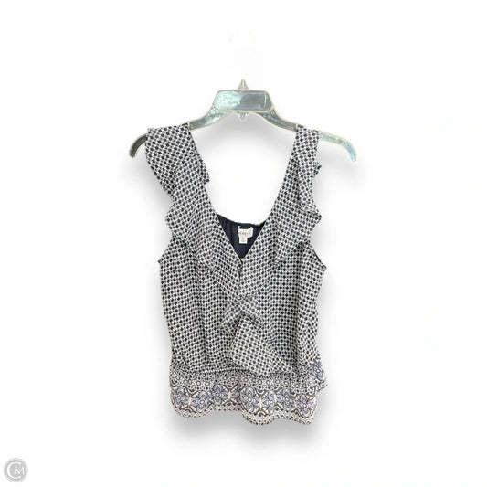 Top Sleeveless By Evereve In Blue & White, Size: M