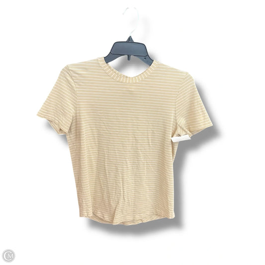 Athletic Top Short Sleeve By Lululemon In Beige, Size: 4