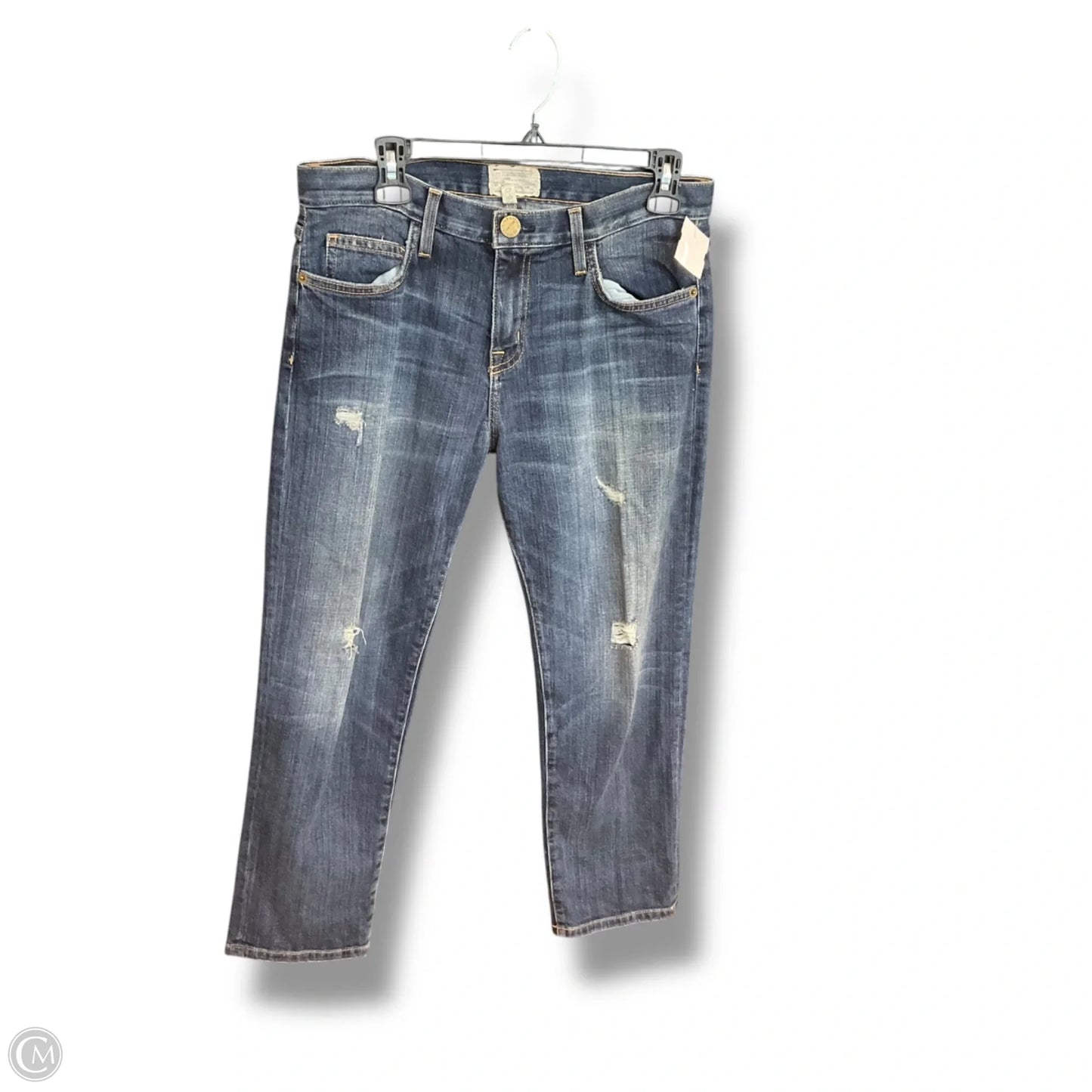 Jeans Straight By Current Elliott In Blue Denim, Size: 2