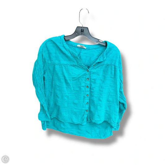 Top 3/4 Sleeve By Pilcro In Teal, Size: Xxs