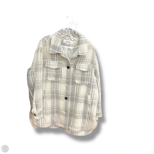 Jacket Shirt By Sebby In Grey & White, Size: Xl