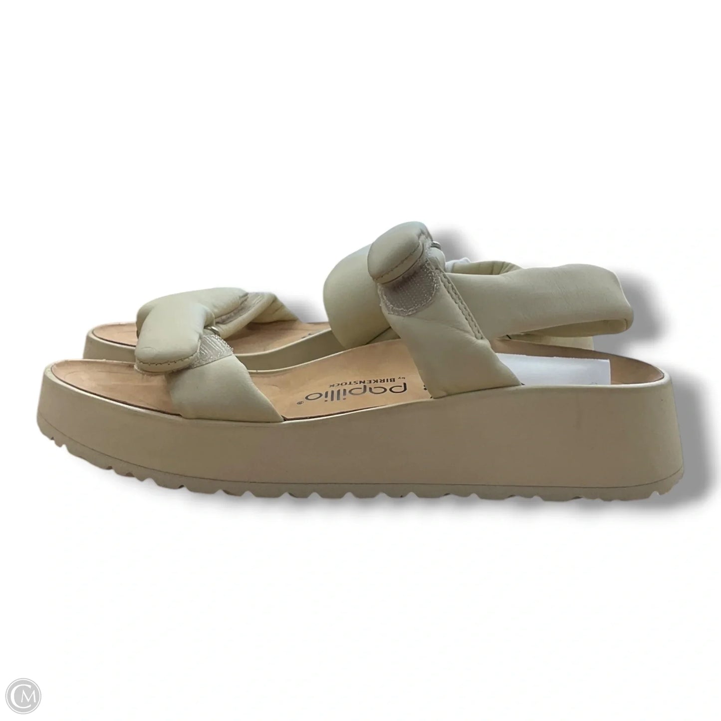 Sandals Heels Platform By Birkenstock In Beige, Size: 10