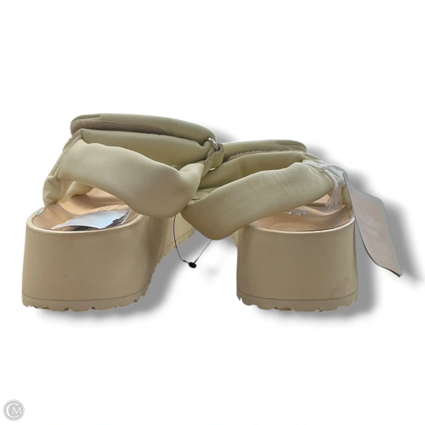 Sandals Heels Platform By Birkenstock In Beige, Size: 10